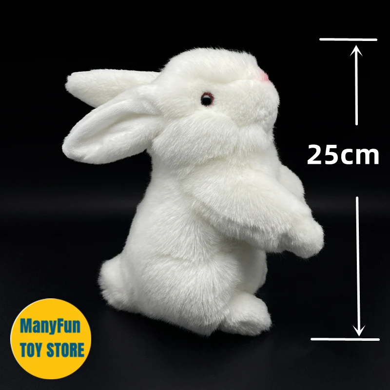 Realistic White Rabbit Plush Toy - Soft Lifelike Bunny Stuffed Animal, Hare Plushie, Cute Rabbit Simulation Doll Gift for Kids
