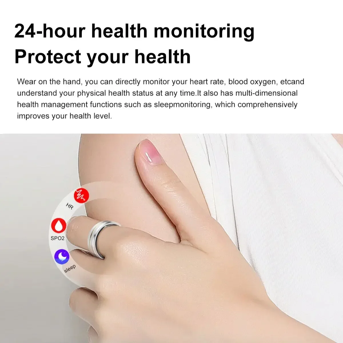 Para Xiaomi anillo inteligente Video página girando Monitor de ritmo cardíaco durante el sueño 5ATM impermeable deporte anillo inteligente mujeres hombres para Android IOS2025