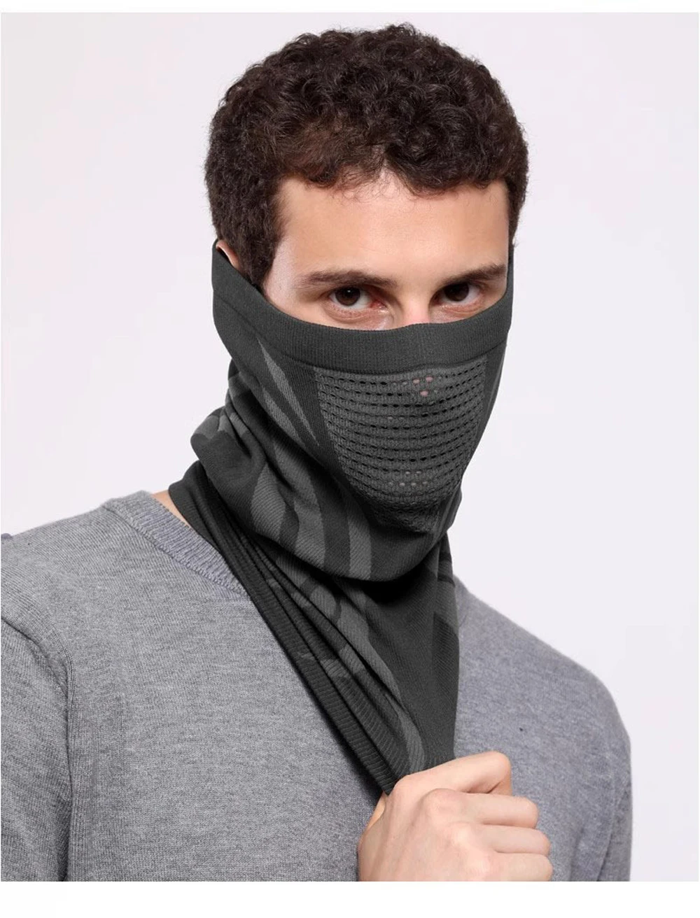 Winter warme Skimaske Hals Unisex elastische atmungsaktive Fahrradmaske Herren Damen Outdoor-Sport Laufmasken Motorradmaske – Detail 13