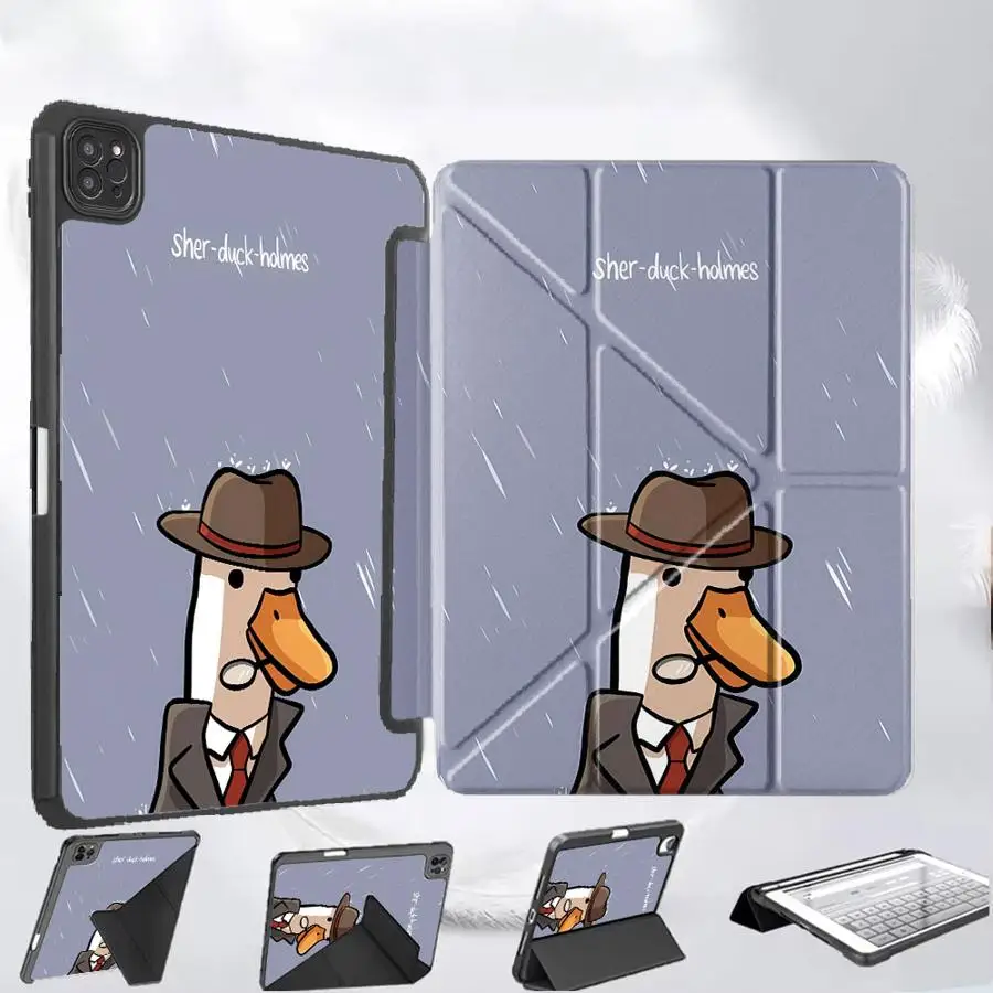 Cool Duck Holder Cover Tablet Case For iPad Air 4 5 M3 M2 M4 11inch Pro 2025 Mini 6 7 Pro 11th 10th 9th 8th 7th 12.9inch