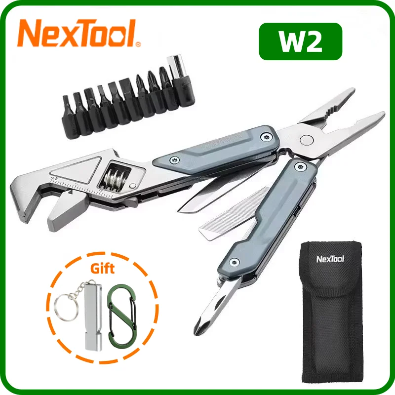 nextool-ライトレンチ-w2-マルチツール-8-in-1-折りたたみプライヤー多機能スパナドライバー屋外キャンプ-edc-ハンドツール