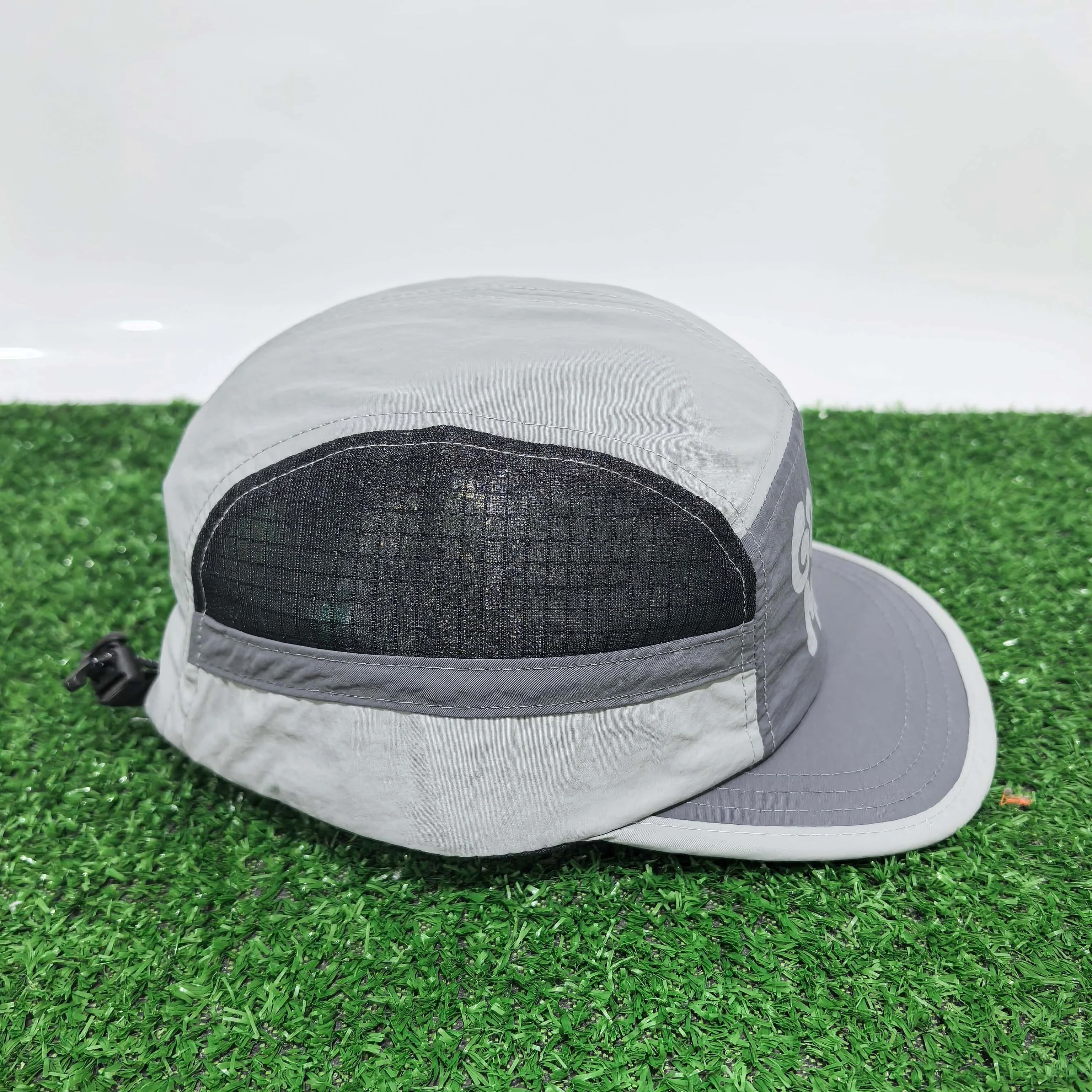 Bestseller GO ONE MORE Buchstaben-Print 5-Panel-Kappe Schnell Trocknende Mesh-Splicing Baseballkappe Outdoor-Sport Laufmützen für Männer und Frauen – Detail 13