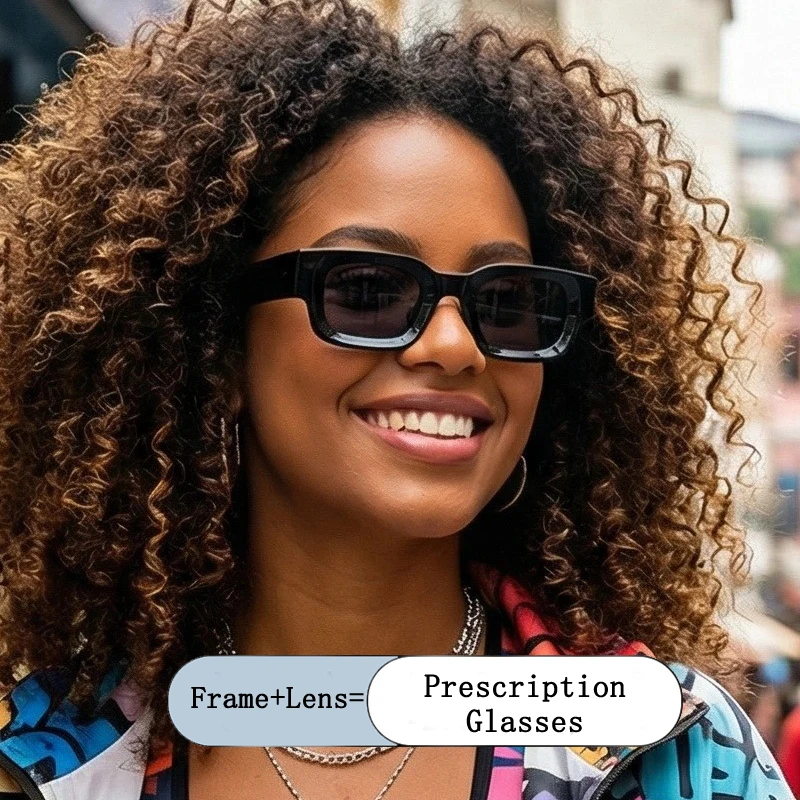 

New Women Small Square Frame Anti Blue Light Photochromic Sunglasses Prescription Myopia Glasses Far-sight Astigmatism Eyewear