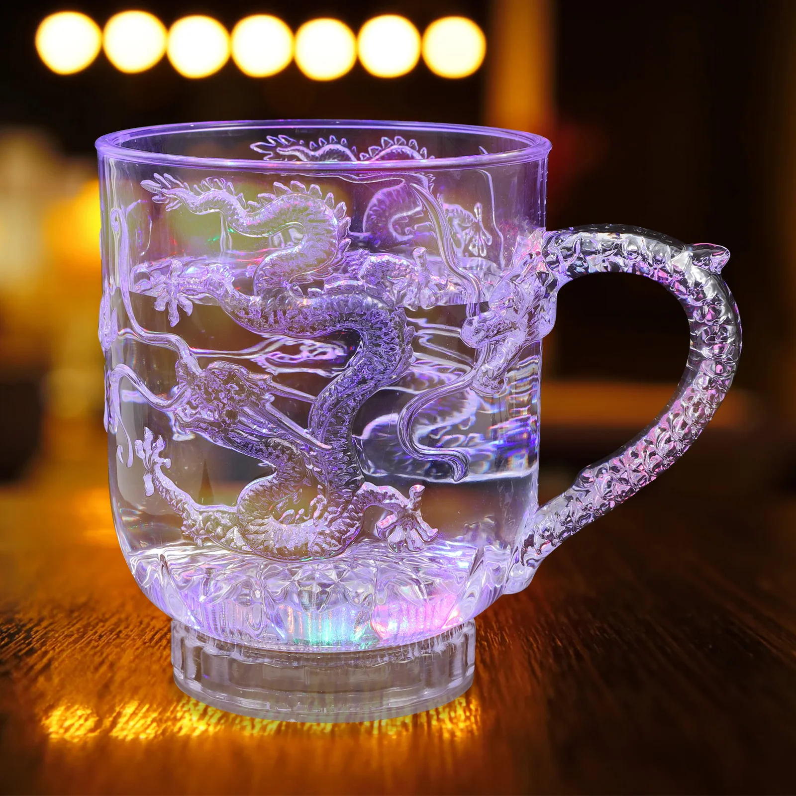 Flashing Cup Led Acrylic Color Changing Mug 285Ml Sensitive Drinking Cup For Water Tea Coffee Milk Dragon Design Party Supplies - Image 6