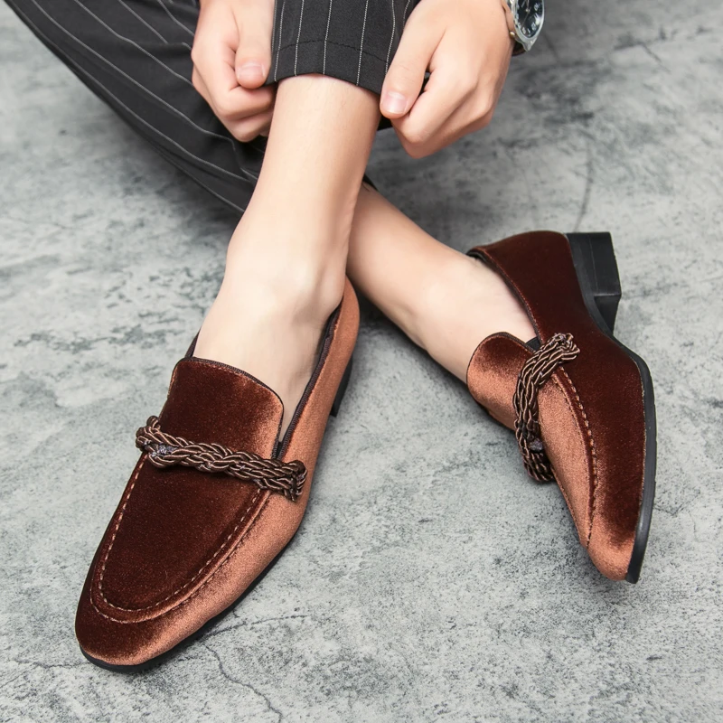 

Men Loafers Faux Suede Comfortable Breathable Business Banquet Men Shoes Large Size 38-48