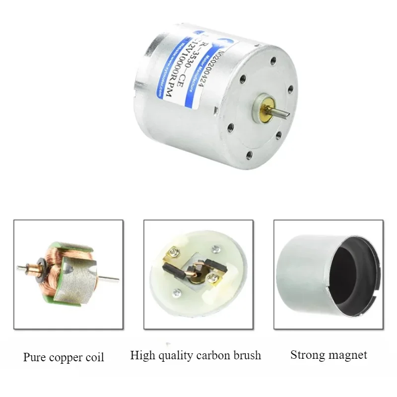 3530 Micro DC Gear Motor High Speed Motor 12V 24V 6000/10000rpm Small Motor Parking Lock Special