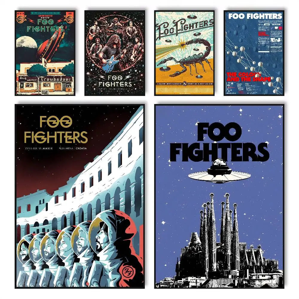 Classic Band F-Foo F-Fighters Poster HD posters Self adhesive waterproof ideal for living room bedroom bar decoration