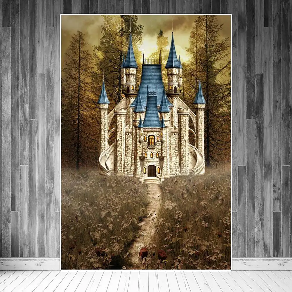 ปราสาท Palace ฉากหลังวันเกิดหญิง Fairy เห็ดป่าห้องนอนแช่แข็งภาพพื้นหลัง