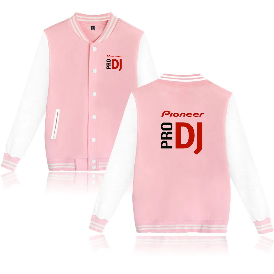 

Pioneer Pro Dj Varsity Baseball Bomber Jacket Men Women Hip Hop Harajuku Jackets Boys Girls Single Breasted Casual Loose Coats