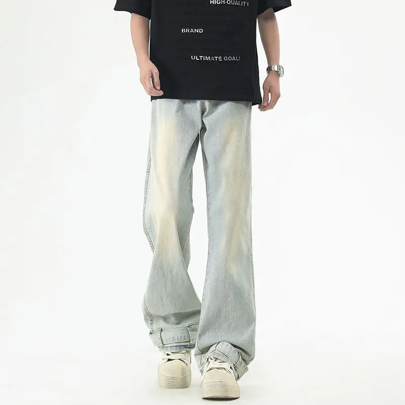 Spring/Autumn New Jeans Men's Loose Straight Casual Versatile Men's Pants Summer Long Pants Men's Autumn