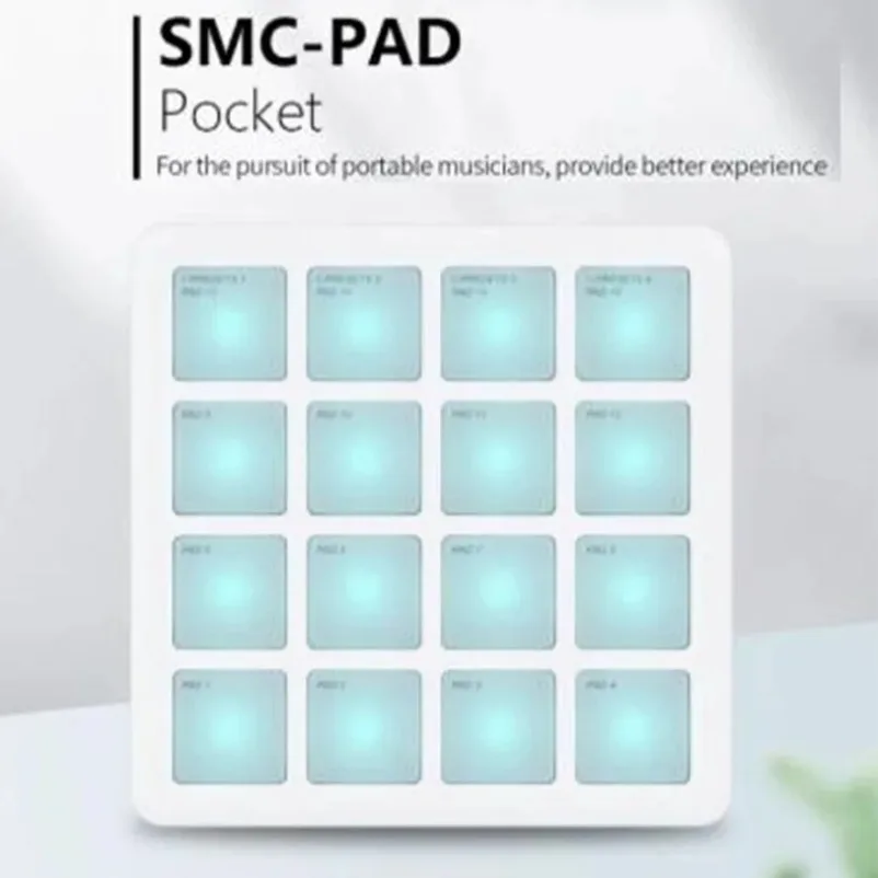SMC-PAD MIDI Controller Velocity Sensitive Pads Aftertouch USB-C Charging Data Sync for Electronic Music Beat Making Studio Work