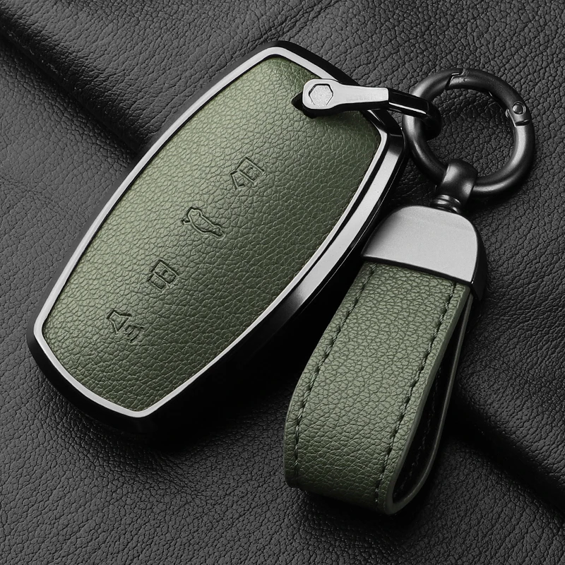 

Simple Style Aluminum Alloy + Goat Leather Car Remote Key Case Cover for HAVALM6 H2 Multiple Styles To Choose From