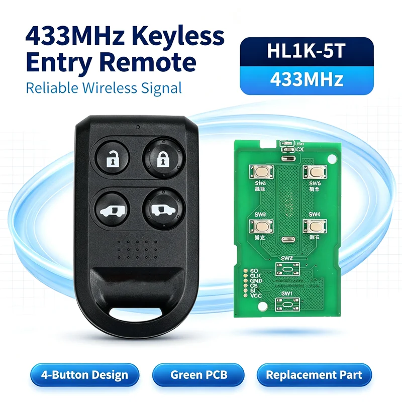 4 Button 433MHz HL1K-5T With PCB Board Car Remote Key Replacement Accessories For Honda Odyssey 2005 2006 2007 2008 2009 2010