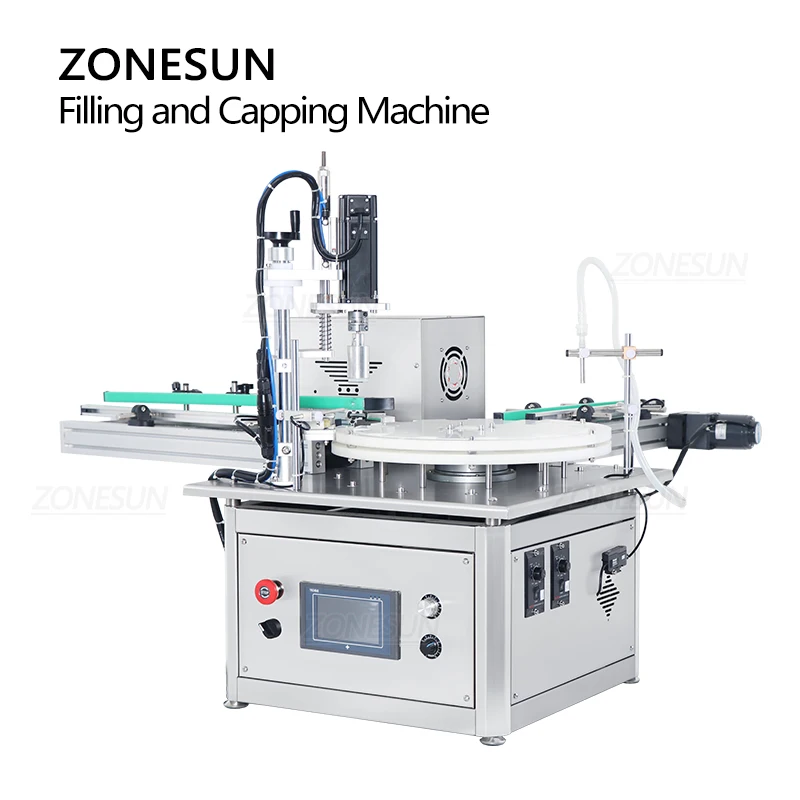 ZONESUN AFC1T automatyczna pompa perystaltyczna napełnianie i ograniczenie maszyny z przenośnikiem Tabletop perfumy butelka płynna fiolka