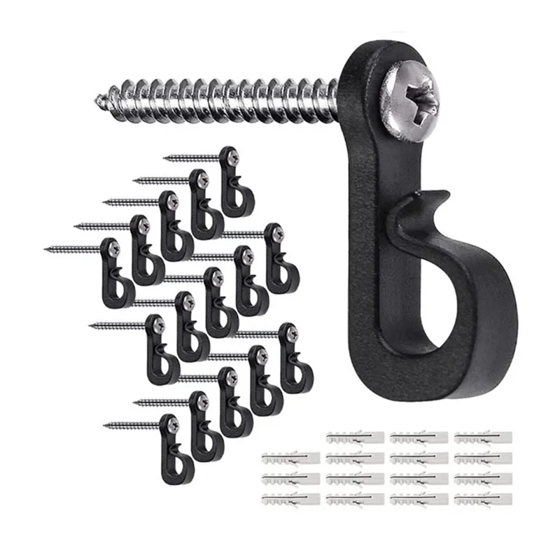 

50 PCS Home Christmas Lights Hanger Hooks + Screw For Garage New Year Party Outdoor Easy Release Wire