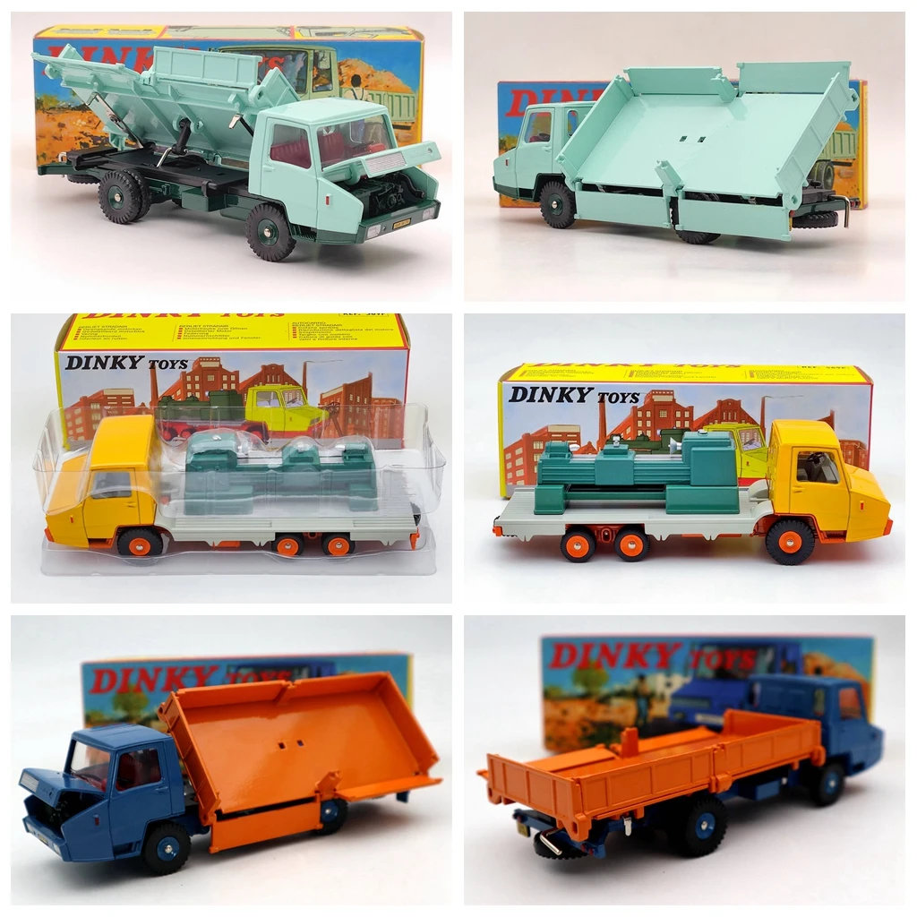 Atlas Dinky toys 569&569P for Berliet Stradair Benne Basculante Laterale & Plateau Surbaisse Porte Machine Outil Prototype Truck