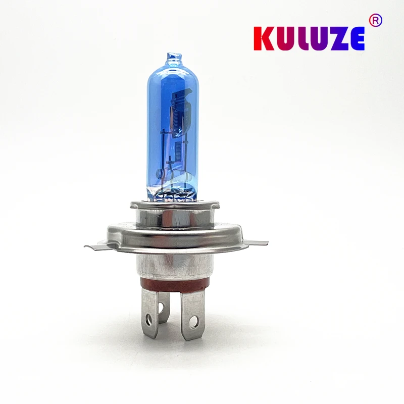 KULUZE 2pcs H4 Crystal Super White Halogen Bulb 55W High low lamp Car Head Lamp Light car styling car light source