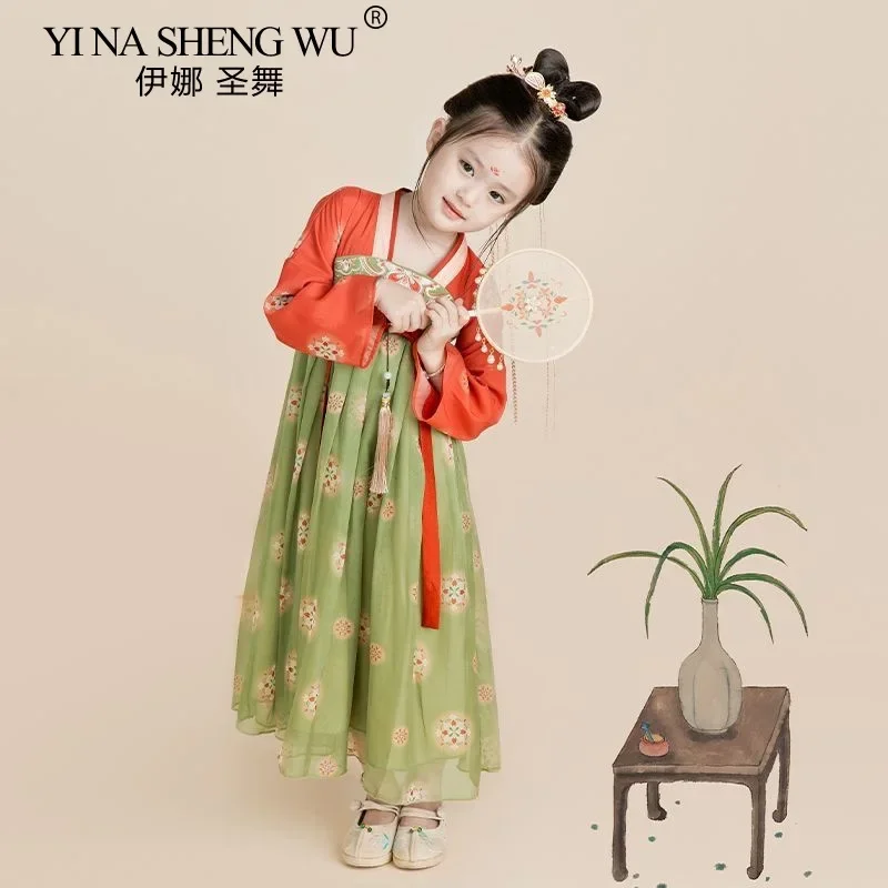 الفتيات الصينية القديمة سوبر الجنية Hanfu الاطفال فتاة الأطفال زي تانغ فستان بتصميم بدلة الطفل الأميرة النمط الصيني فستان المرحلة الجديدة #2