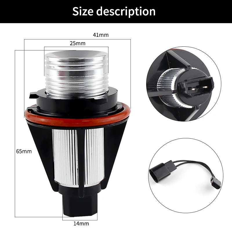 2 قطعة E39 10 واط LED عيون الملاك المصابيح الأمامية لسيارات BMW 1/5/6/7 سلسلة E87 E39 M5 E60 M5 E61 بجولة E63 E64 E65 E66 E83 X3 E53 X5 #2