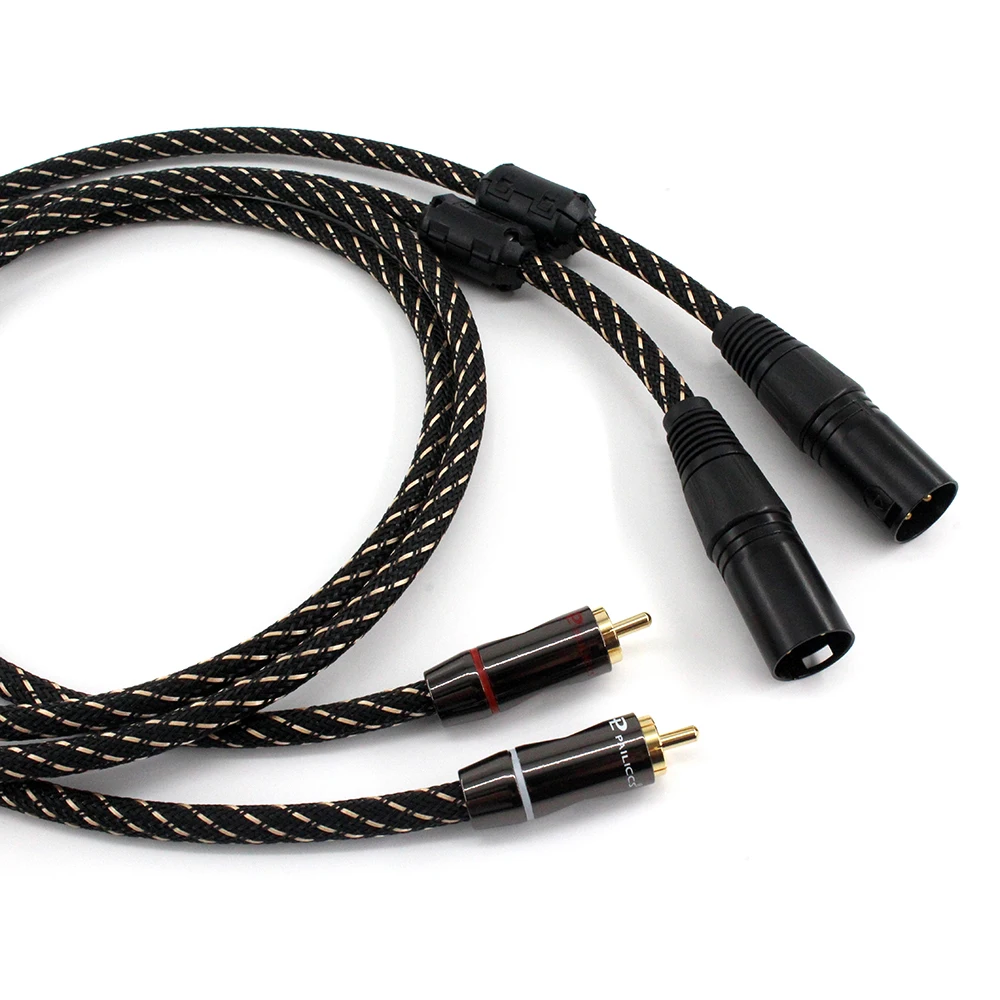 2 unidades/par cabo de áudio hifi rca para xlr canare cabo de áudio hifi para amplificador dac tv/0.5m-5m no1063