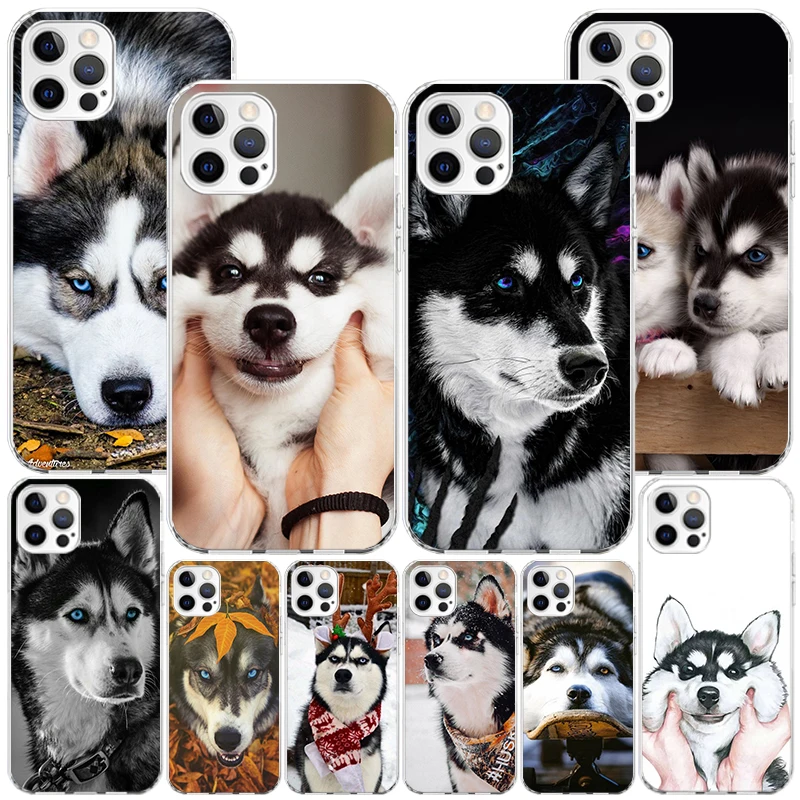 Siberian Husky Dog Phone Case For iPhone 16 Pro Max 15 + 14 Plus 11 12 13 Mini Xs X XR 7 8 SE Personalized Gift Print Cover