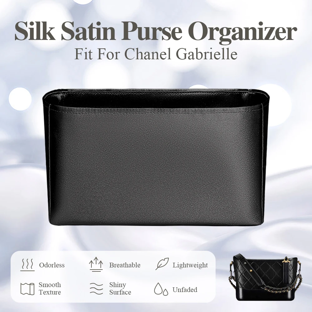 

Silk Satin Purse Organizer Insert Fit for Chanel Gabrielle Hobo Bag Inner Liner Bag Inside Storage Bag Cosmetics Bag In Bag