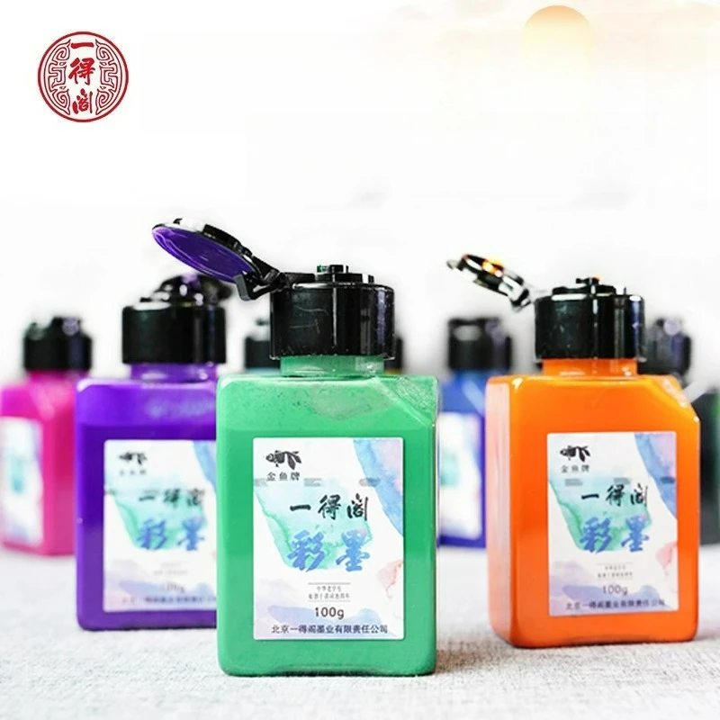 

Цветные чернила YIDEGE, традиционные китайские пигменты для рисования, 100 г, моющиеся, без разбрызг, для каллиграфии, акварельной живописи