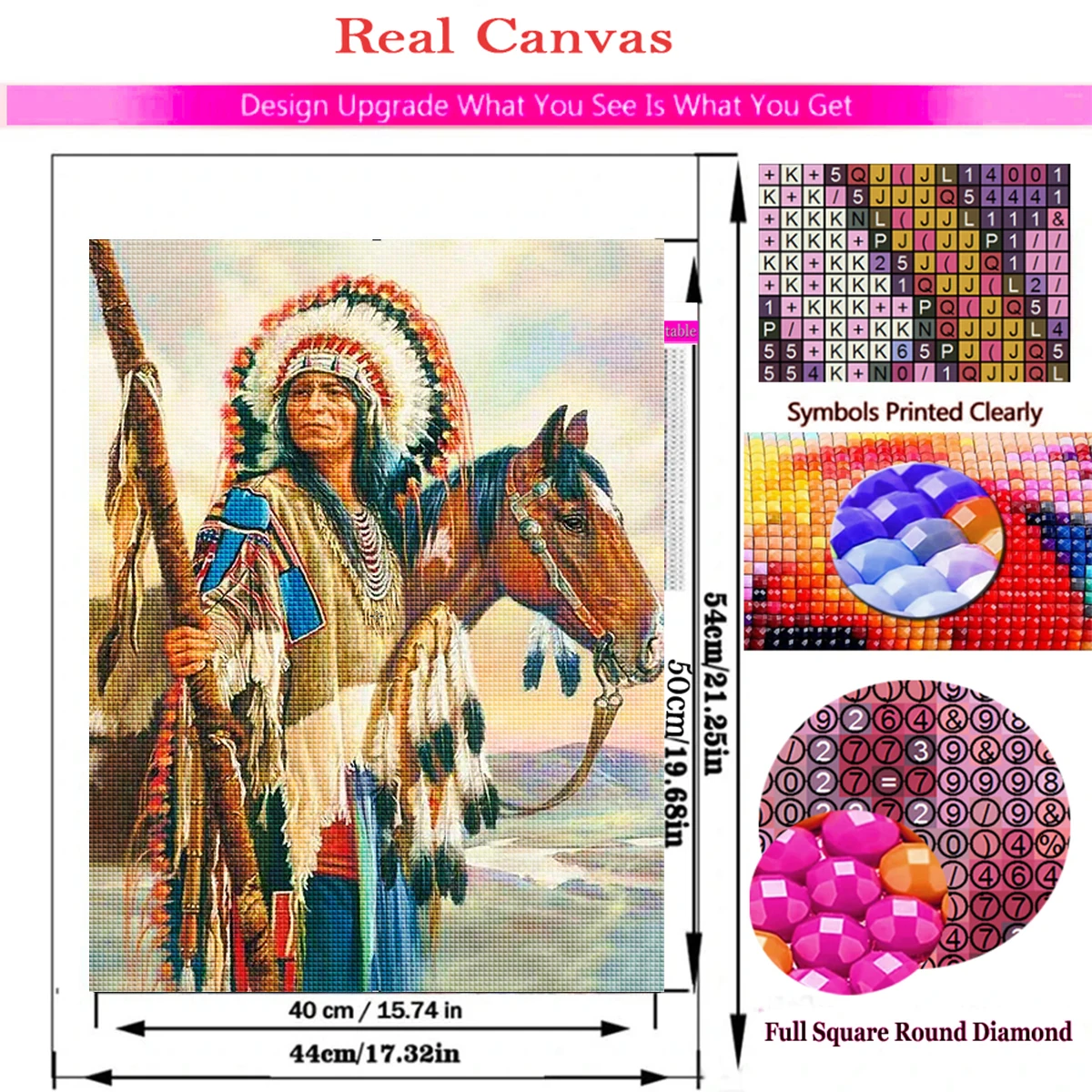 5D DIY Diamond Painting Indians And Tiger Wolf Beasts Cross Stitch Kits Diamond Mosaic Animals Embroidery Home Decor Gifts