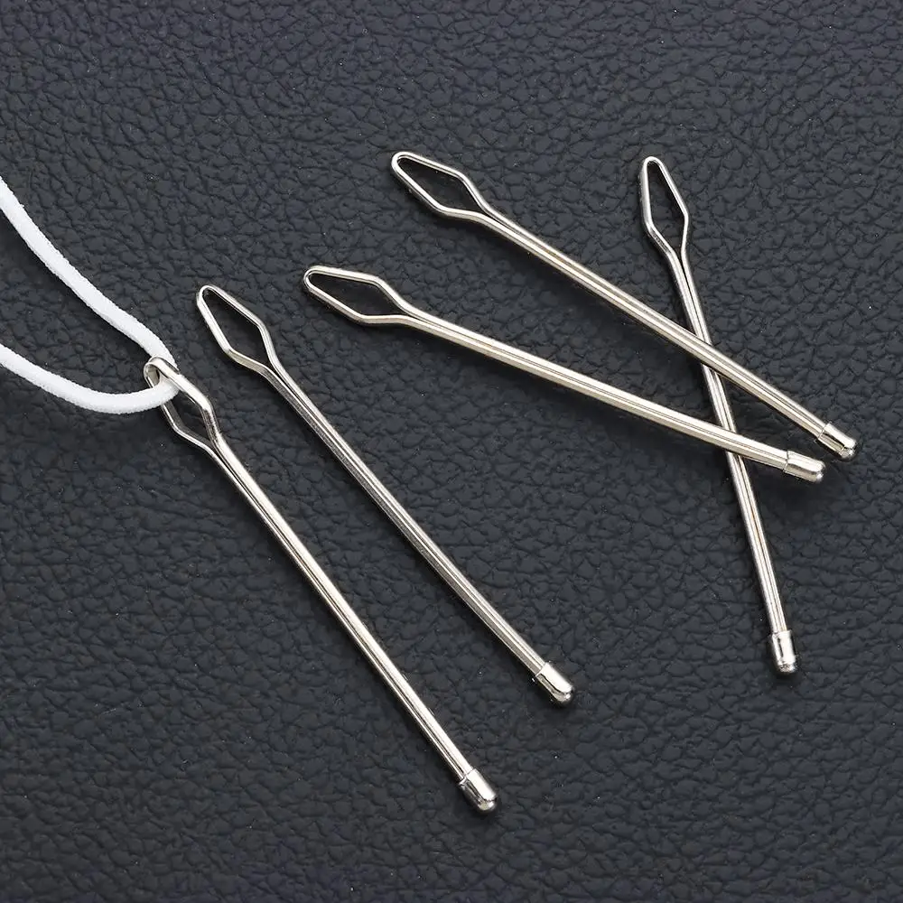 5pcs Craft Clip Tweezers Self-Locking Easy Threaders Wearing Threaders Guide Stainless Steel Elastic Rope Threader