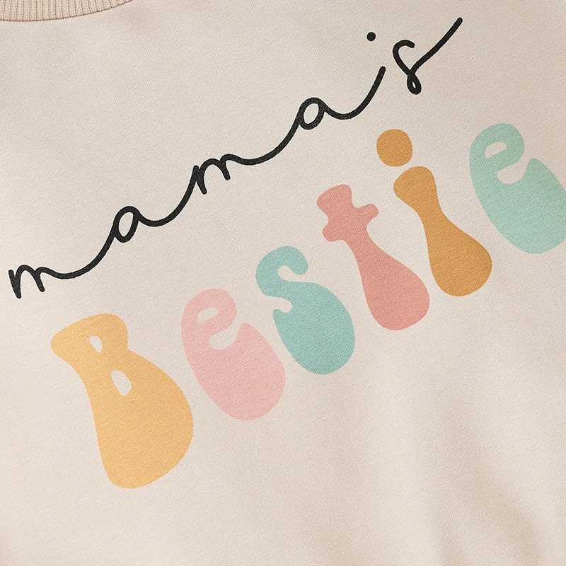 Mama s Bestie Baby Boys Girls Clothes Set Long Sleeve Letter Print Sweatshirt Jogger Pants 2Pcs Infant Spring Outfits