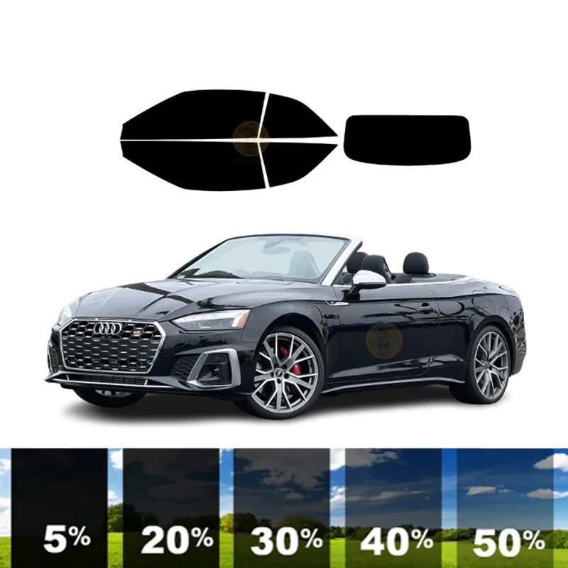 

precut Removable Window Tint Film For Car 100% UVR 5%-35%VLT Heat Insulation Carbon ﻿For AUDI S5 2 DR CONVERTIBLE 2018-2023