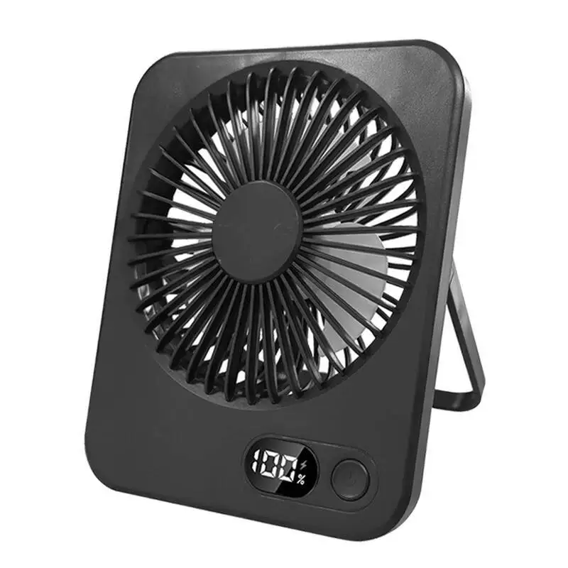 Foldable USB Desk Fan, 5-Speed Rechargeable Portable Mini Fan with Wall Hanging Hook, Quiet Strong Wind for Office Home Dorm