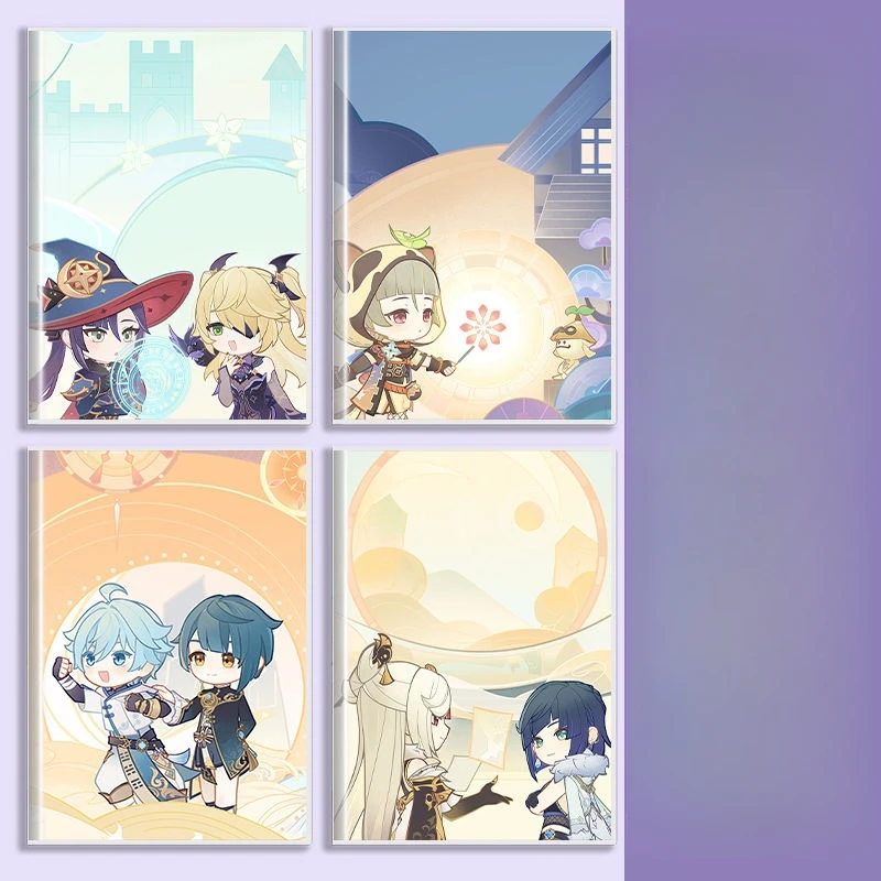 72PCS Genshin Impact Kamisato Ayato Shenhe Xingqiu Dihua Popular Game Peripheral Student Notebook Soft Rubber Cover Notepad