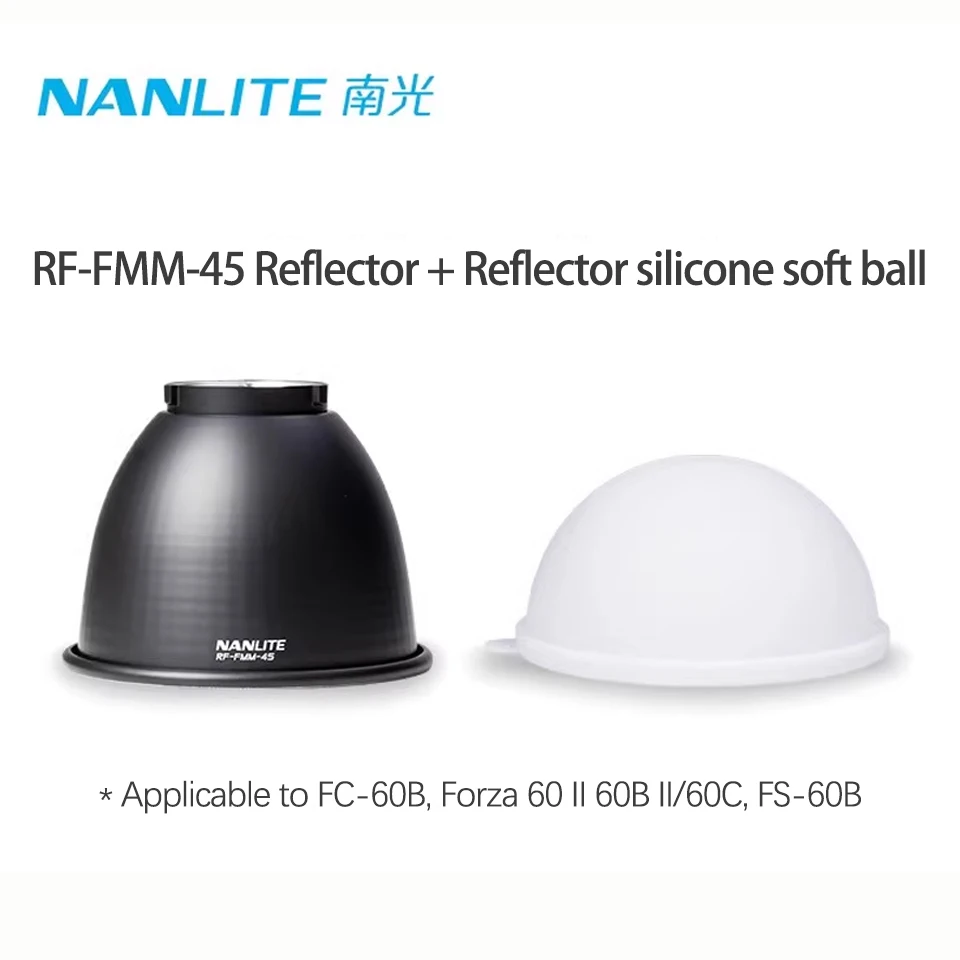 

Nanlite RF-FMM-45 Reflector 45° AS-DD-FMM FM-mount Reflector Silicone Soft ball Soft Light Photographic Light Accessories
