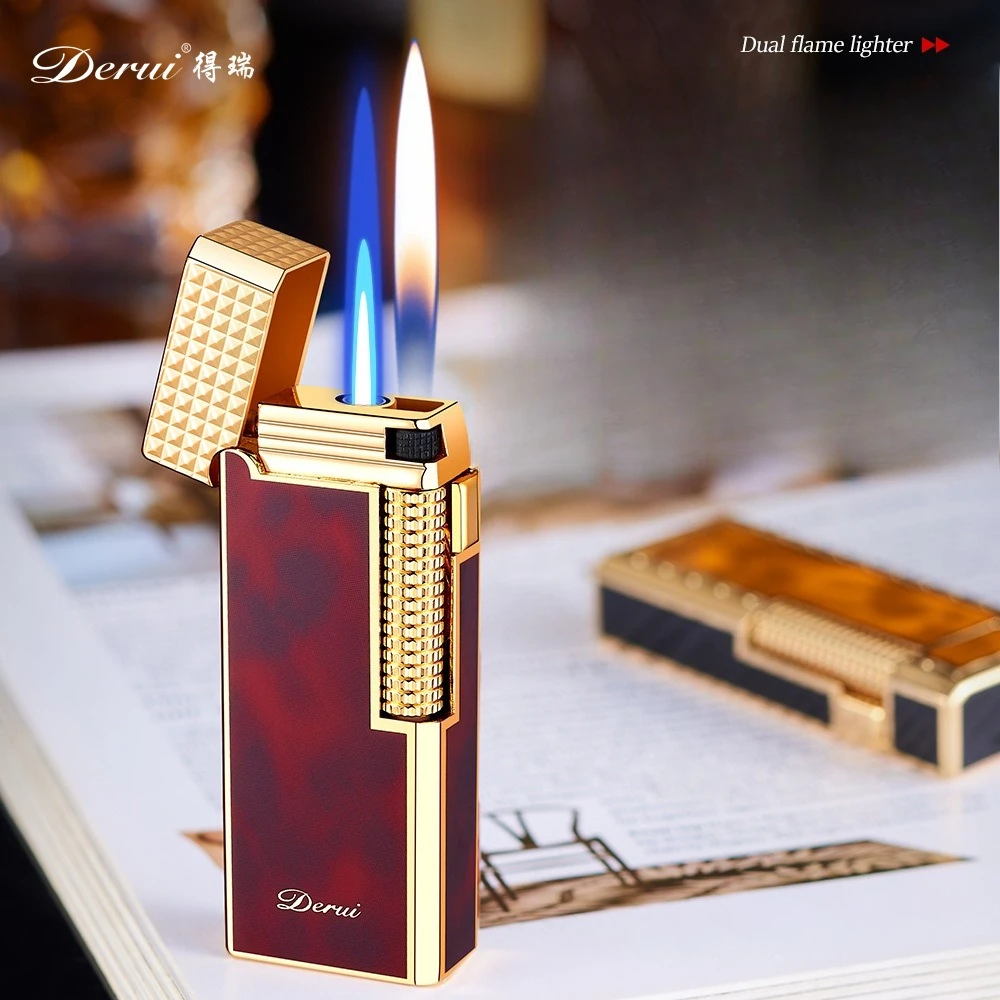 

2025 двойной пожарный переключатель, металлическая надувная зажигалка, модная роскошная вибрационная звуковая высококачественная подарочная зажигалка, мужской маленький инструмент