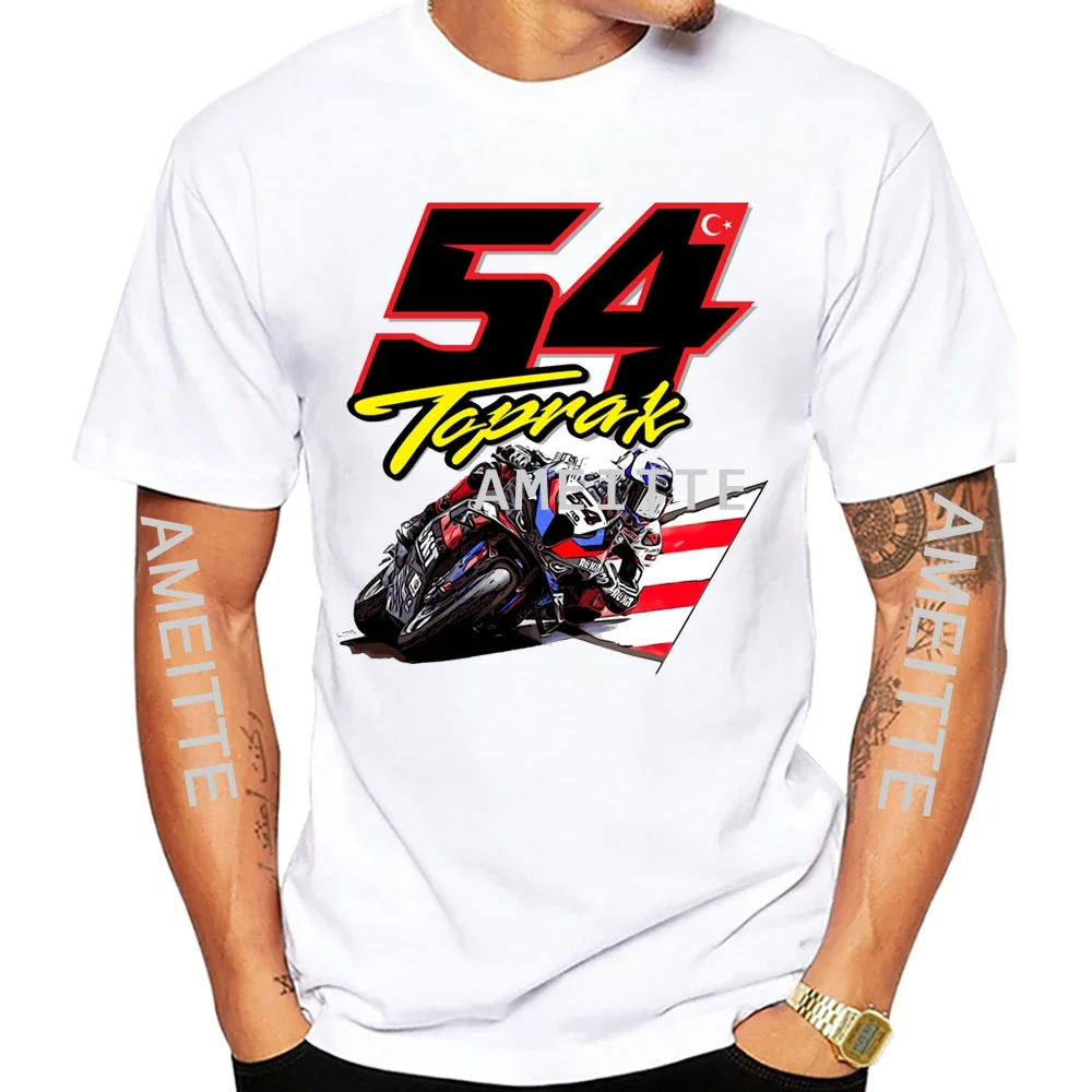 

Toprak Razgatlıoğlu Stoppie 54 GP Race T-Shirt Men Short Sleeve Boy Adventure Sport Casual White Tops Motorcycle Riding Tees