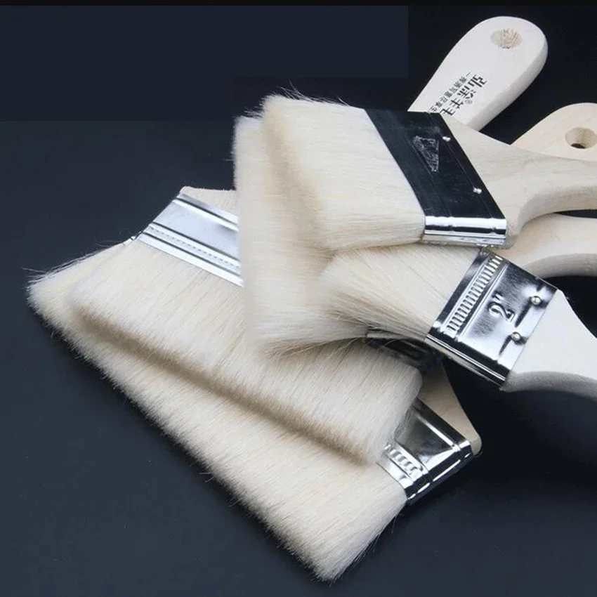 1/2/3/4/5/6/8 inch Barbecue Brush Oil Cream BBQ wool Brush Camping Baking Bakeware Pastry Cooking Tools Wooden Handle