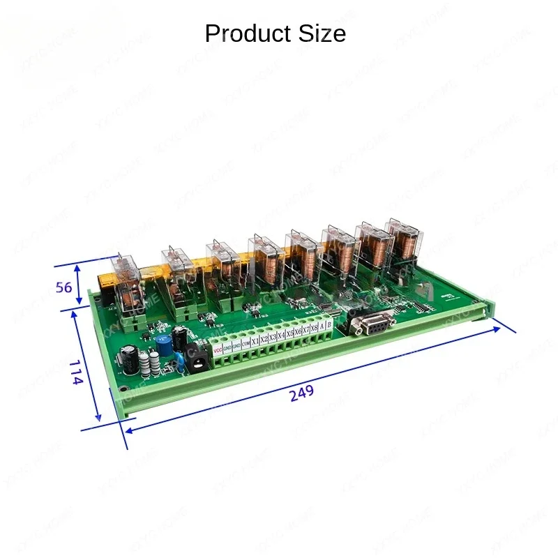 16A high current 8-channel serial port relay control board module RS232/485 switch output can be plugged and swapped