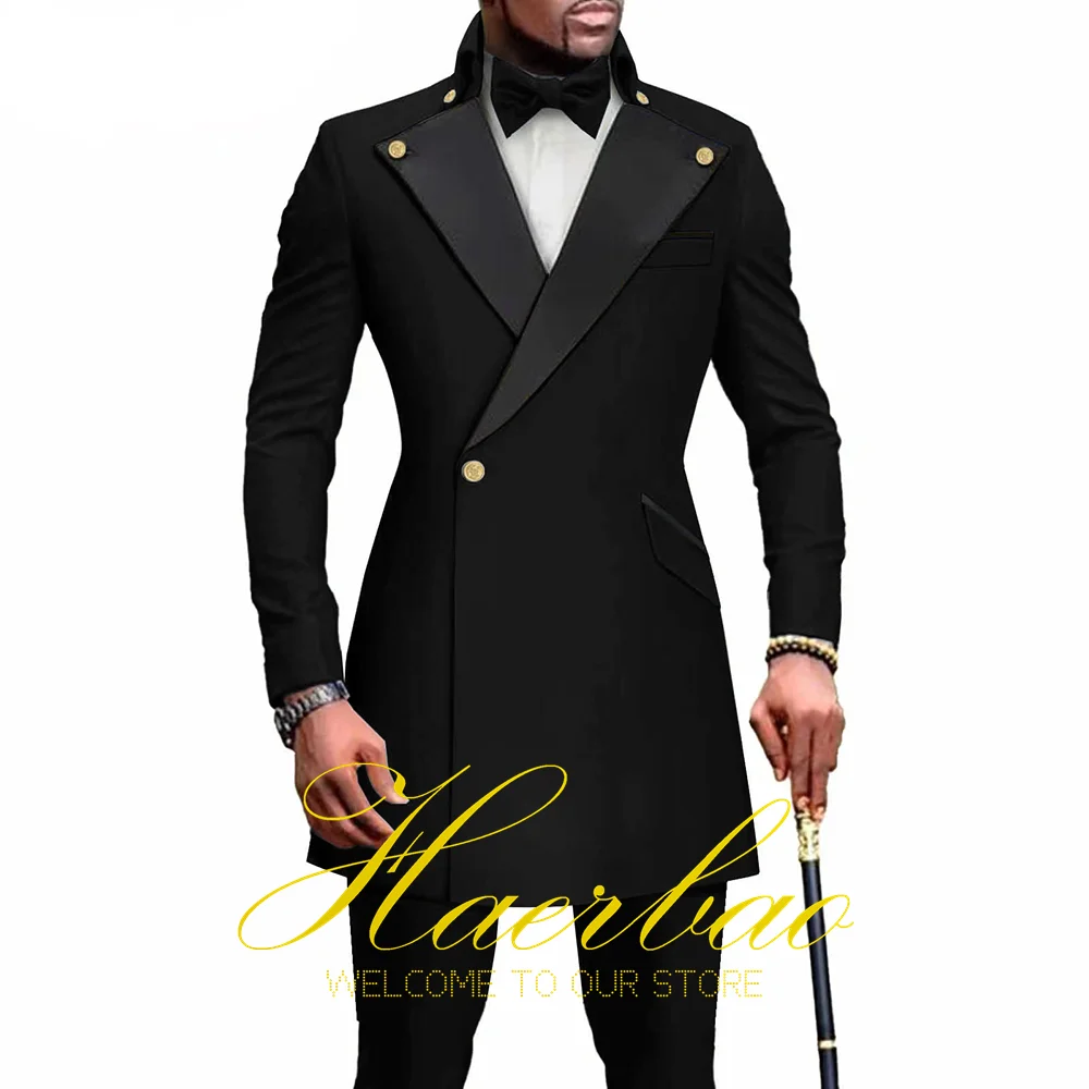 

African Men Suit Jacket Pants 2 Piece Set Wedding Tuxedo Groom Blazer Party Father Dress 2023 New Men's Suit