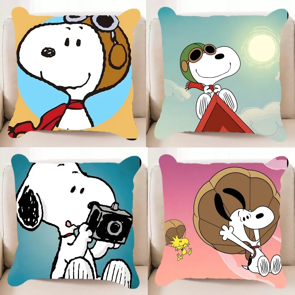 Cartoon Cute S-snoopy Pillow Case Elegant Couple Home Living Room Bedroom Decorative Rectangle Pillowcase Sofa Cushion Cover