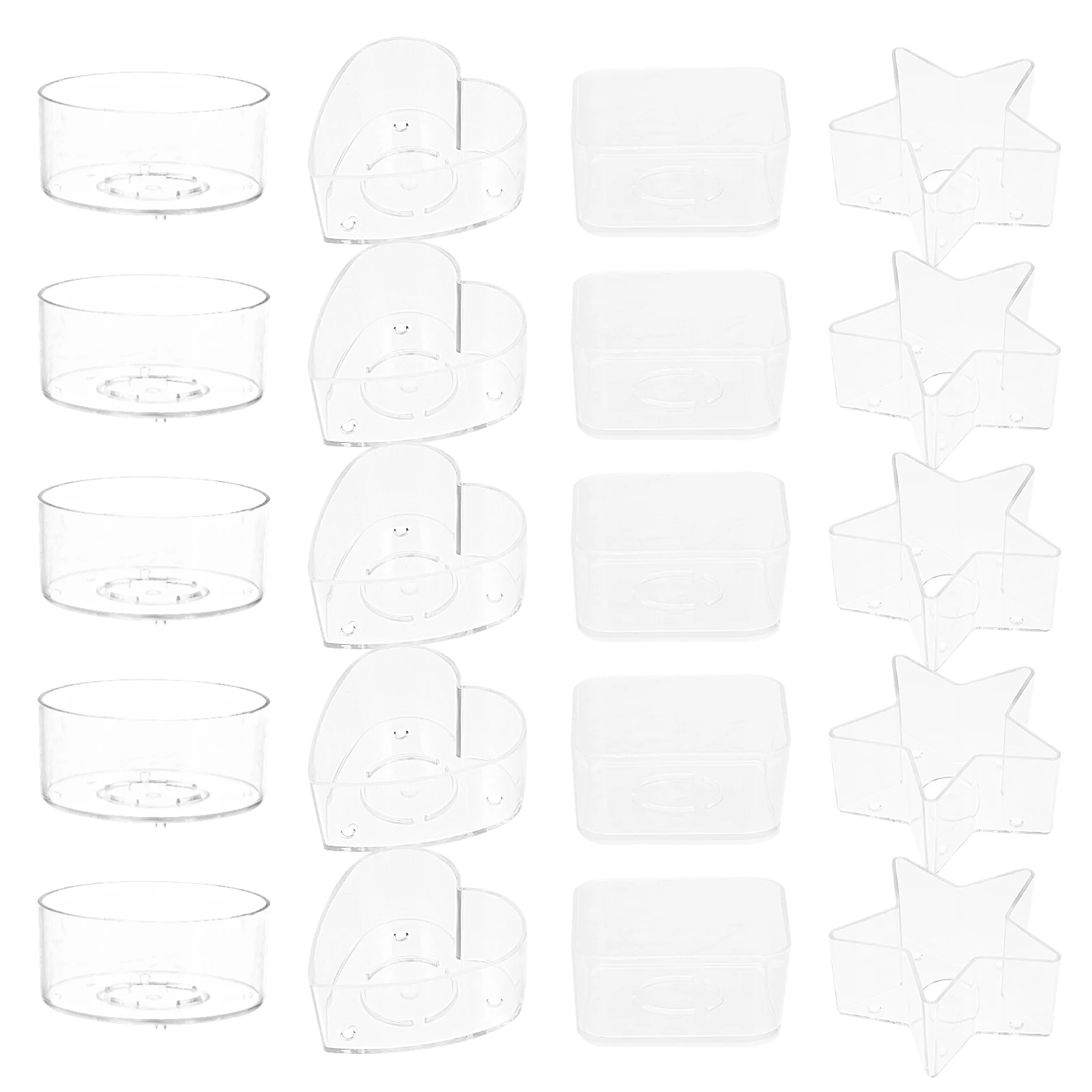 

20pcs Box Plastic Container for DIY Crafts Votive Scented Aromatherapy Small Beads Screws Coins Cosmetics Lightweight