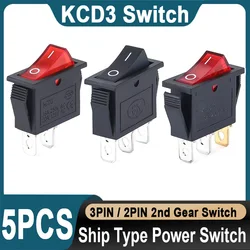 5Pcs KCD 3 Rocker Switch 3PIN 2PIN 2 Gears With Lights Power Switch 31*14MM Rocker Button Switch ON-OFF Switch Accessories