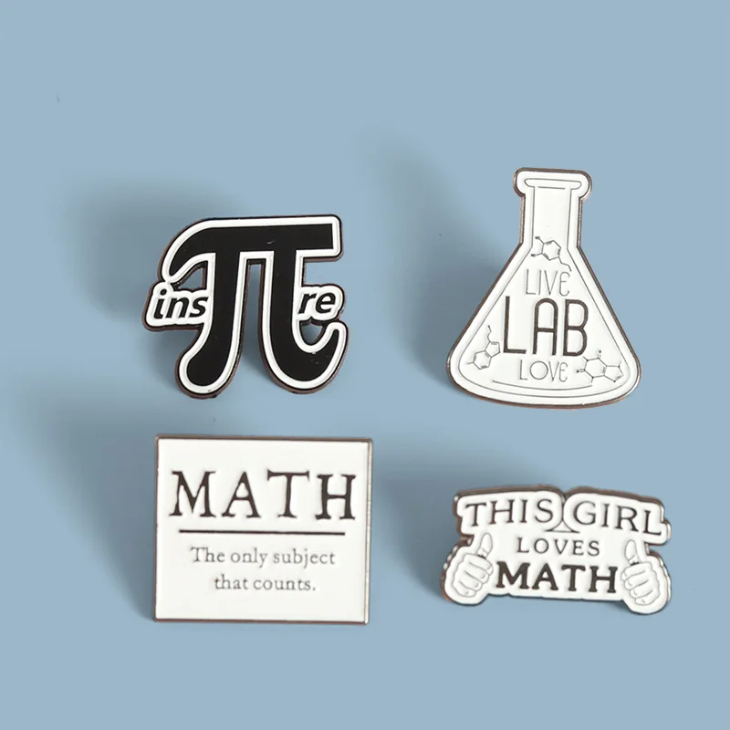 Mathematical Chemistry Sign Brooch Pins Creativity Teaching Theme Metal Badge Lapel Pin bag Scarf Buckle Collar Needle Accessory