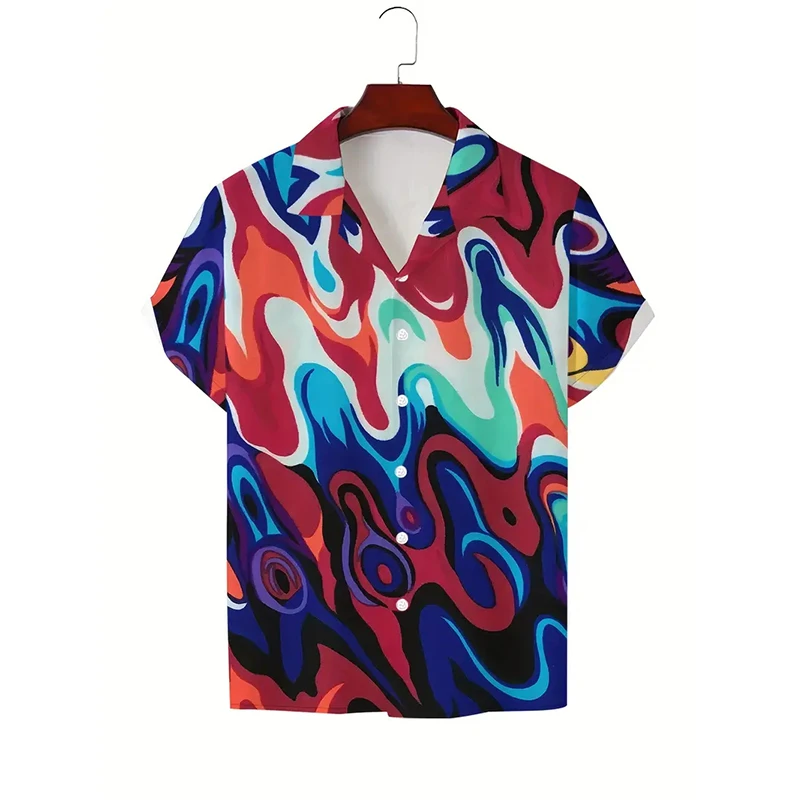 

Sweatwear Men's Short Sleeve Shirt Funny Graphic 3D Print Shirts Trend Lapel Casual Lightweight Breathable Tops Hawaiian Shirt