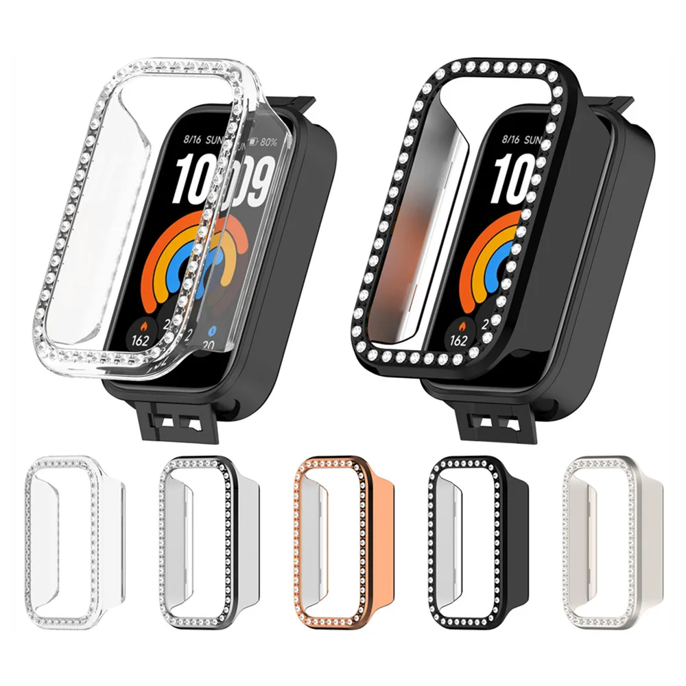 Diamond PC Case for Xiaomi Band 11 Active Hollow Hard Protective Shell Protector Frame