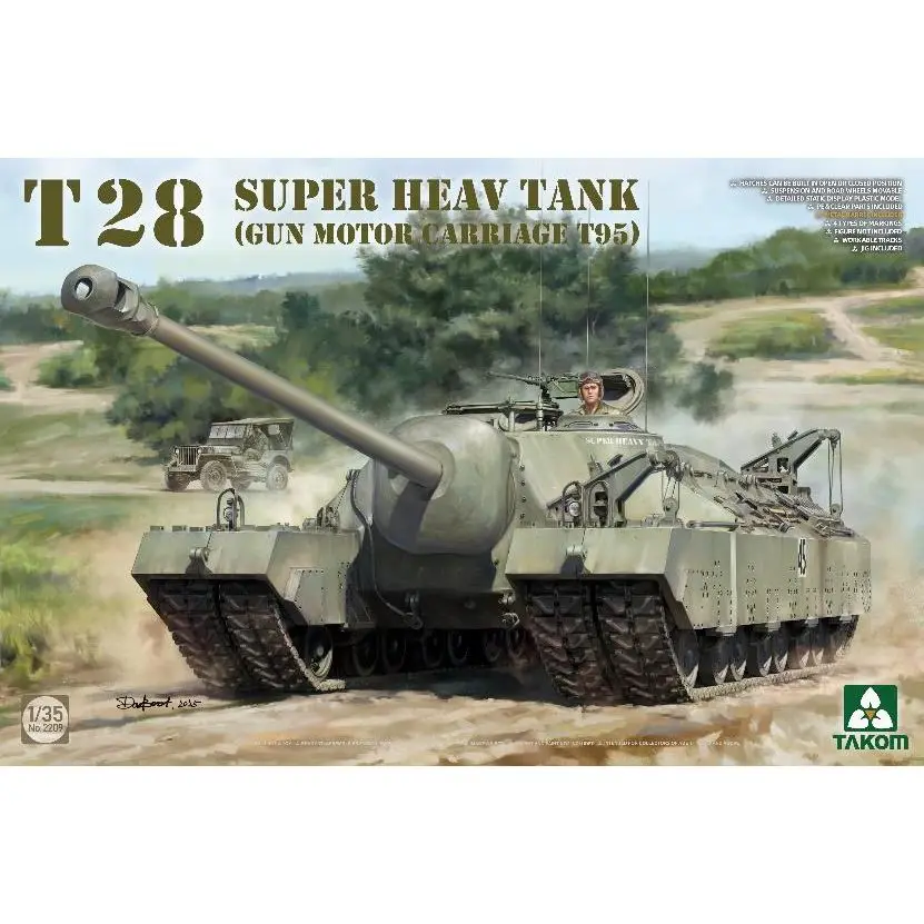 

TAKOM 2209 1/35 Сверхтяжелый танк T28 (Пулеметная установка T95) - Набор для сборки масштабной модели