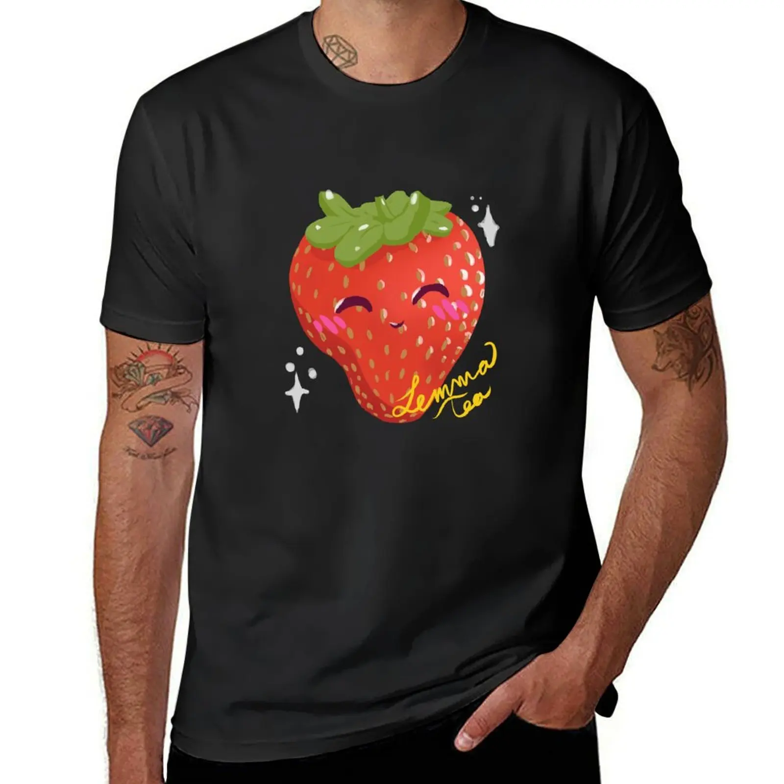 Sparkly Strawberry T-Shirt customs design your own cute clothes mens graphic t-shirts anime