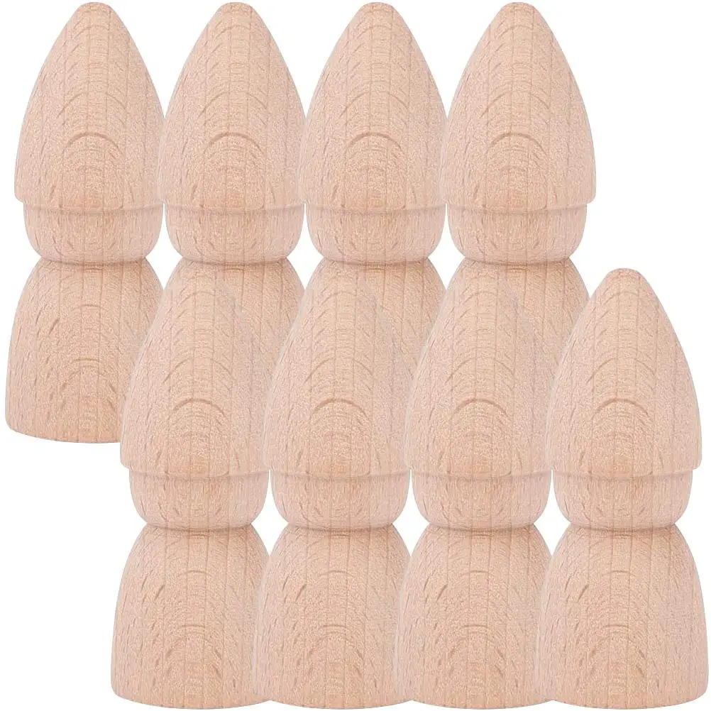

8Pcs Wooden Peg Unfinished Blank Mini Figurines Graffiti Kids Crafts Home Decoration Projects Safe Toys Smooth