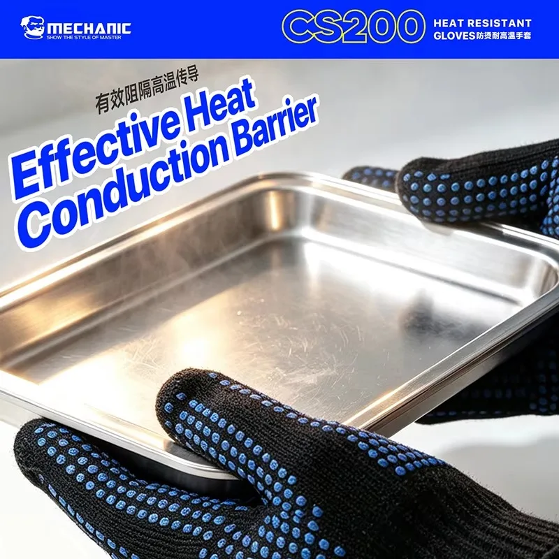 MECHANIC Heat Resistant Anti-scald Gloves Non-slip Breathable High Temperature Protection Gloves For Phone Soldering Repair Tool