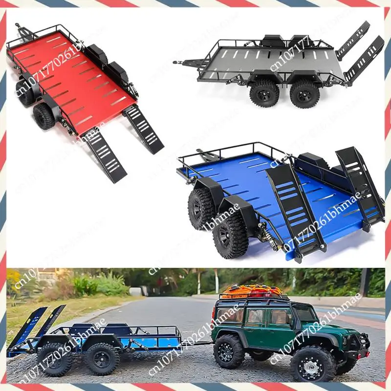 -A21Z Metal Trailer Car Hopper Trail For Traxxas 1/18 TRX4M Cars Trailer Heavy Duty Truck DIY Parts